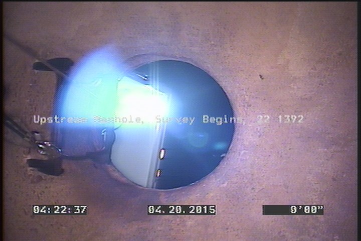 Upstream Manhole, Survey Begins - 22 1392