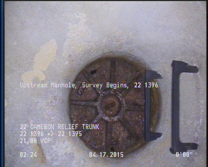 Upstream Manhole, Survey Begins - 22 1396