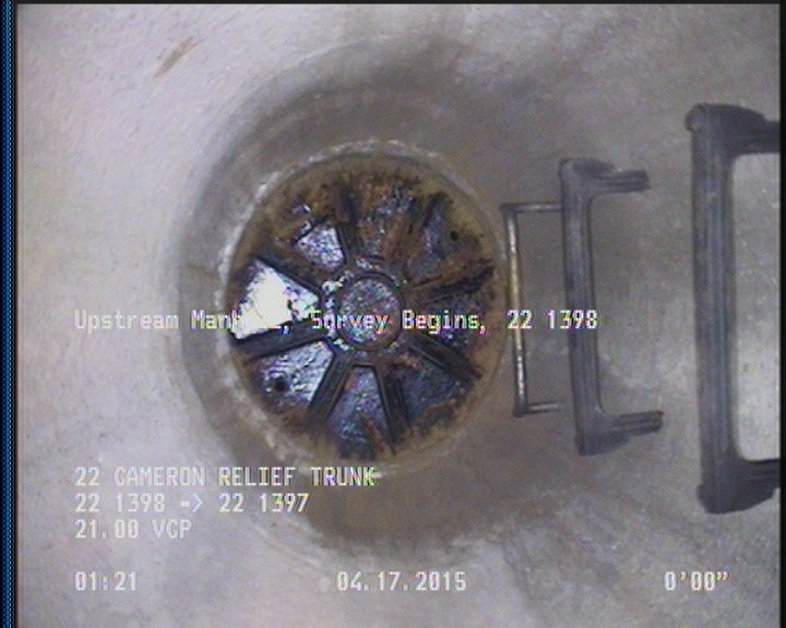Upstream Manhole, Survey Begins - 22 1398