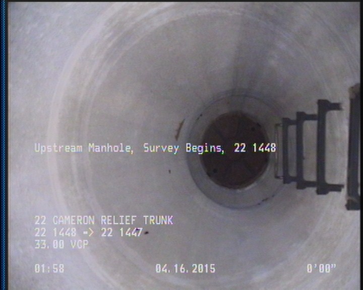 Upstream Manhole, Survey Begins - 22 1448