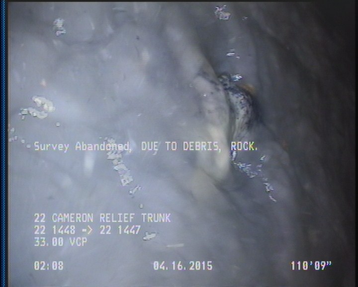 Survey Abandoned - DUE TO DEBRIS, ROCK.