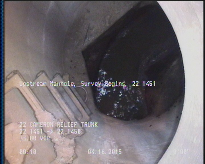 Upstream Manhole, Survey Begins - 22 1451