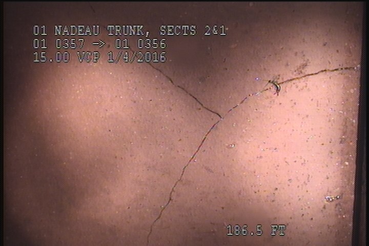 Crack Multiple, from 09 to 03 o'clock, within 8 inches of joint: YES