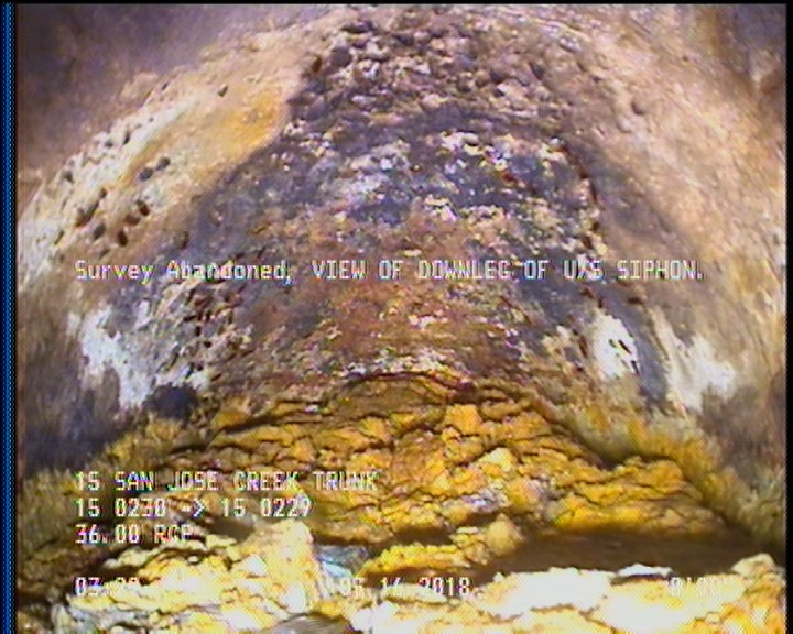 Survey Abandoned - VIEW OF DOWNLEG OF U/S SIPHON.