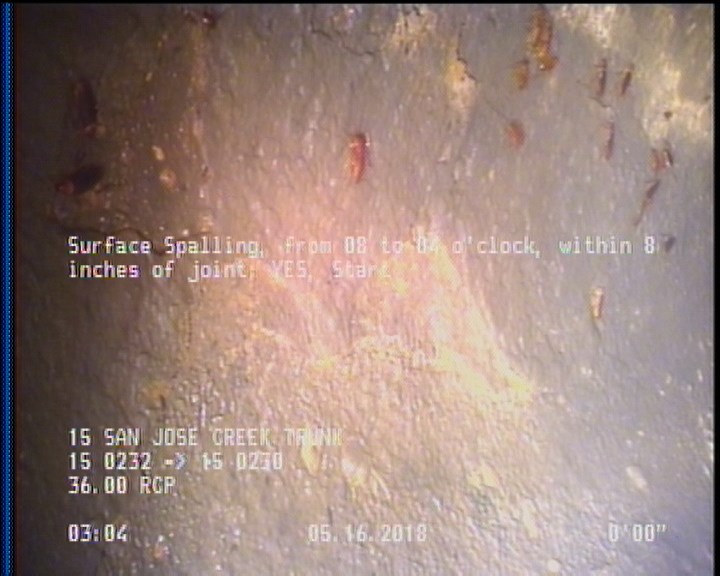 Surface Spalling, from 08 to 04 o'clock, within 8 inches of joint: YES, Start