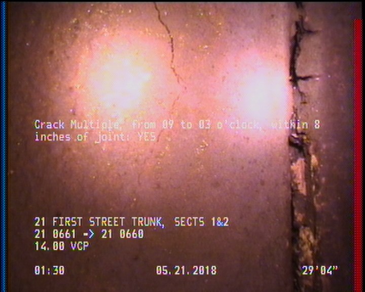 Crack Multiple, from 09 to 03 o'clock, within 8 inches of joint: YES