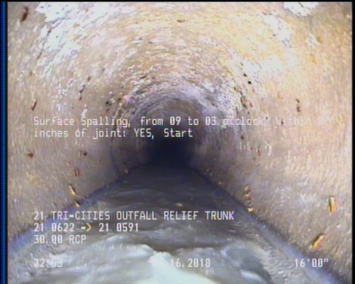 Surface Spalling, from 09 to 03 o'clock, within 8 inches of joint: YES, Start