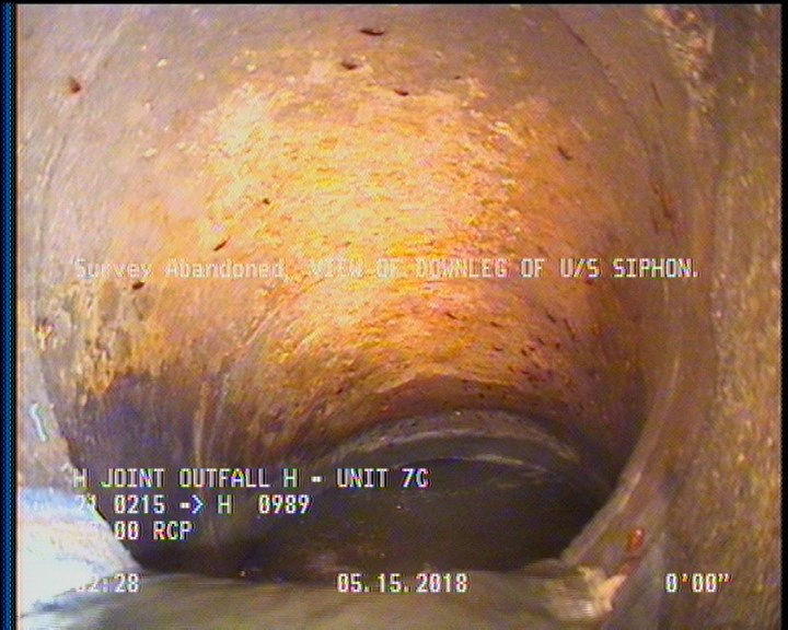 Survey Abandoned - VIEW OF DOWNLEG OF U/S SIPHON.