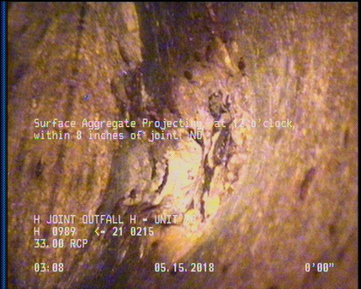 Surface Aggregate Projecting, at 12 o'clock, within 8 inches of joint: NO