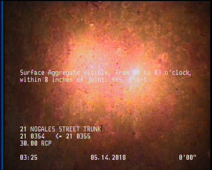 Surface Aggregate Visible, from 09 to 03 o'clock, within 8 inches of joint: YES, Start