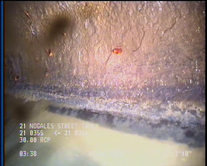 Deposits Attached Grease, 5 %of cross sectional area, from 04 to 08 o'clock, , within 8 inches of joint: YES, Start