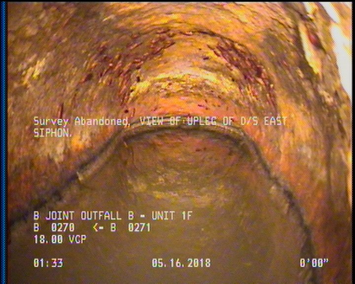 Survey Abandoned - VIEW OF UPLEG OF D/S EAST SIPHON.