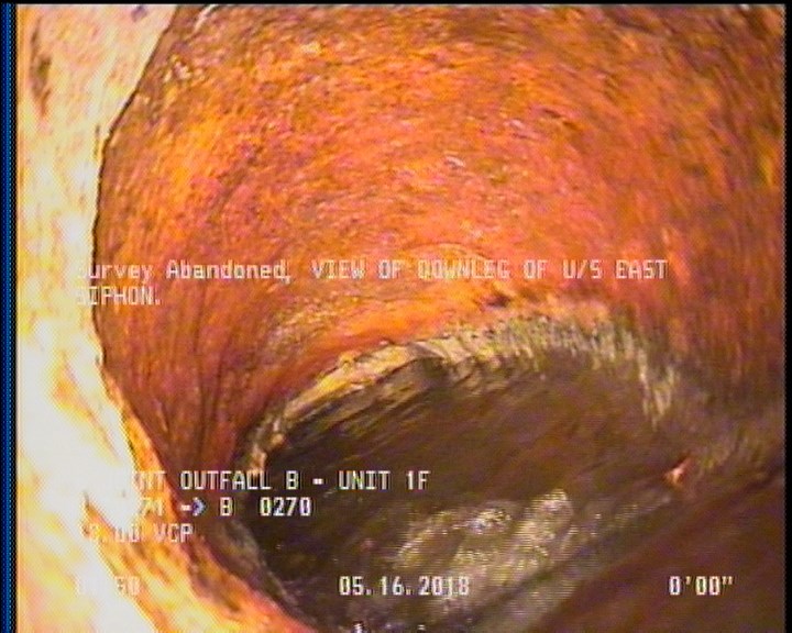 Survey Abandoned - VIEW OF DOWNLEG OF U/S EAST SIPHON.
