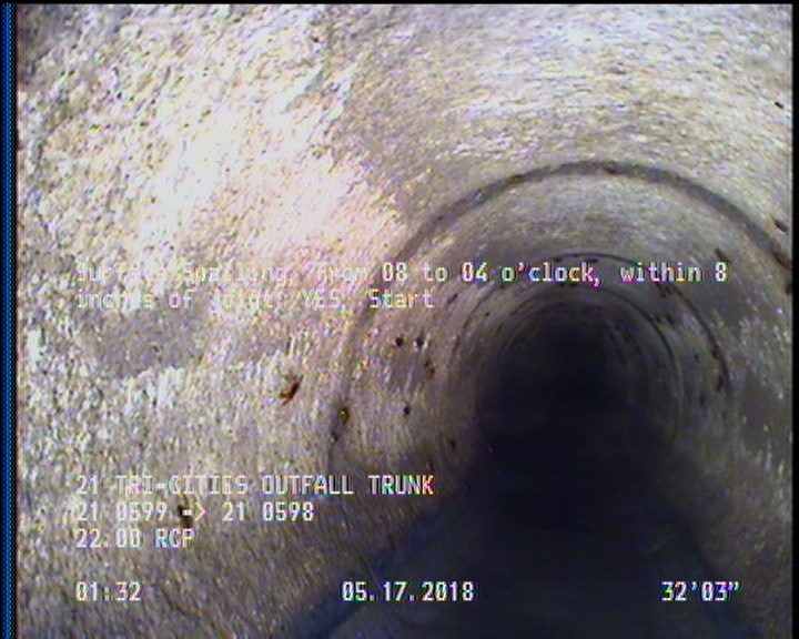 Surface Spalling, from 08 to 04 o'clock, within 8 inches of joint: YES, Start