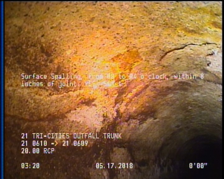 Surface Spalling, from 08 to 04 o'clock, within 8 inches of joint: YES, Start