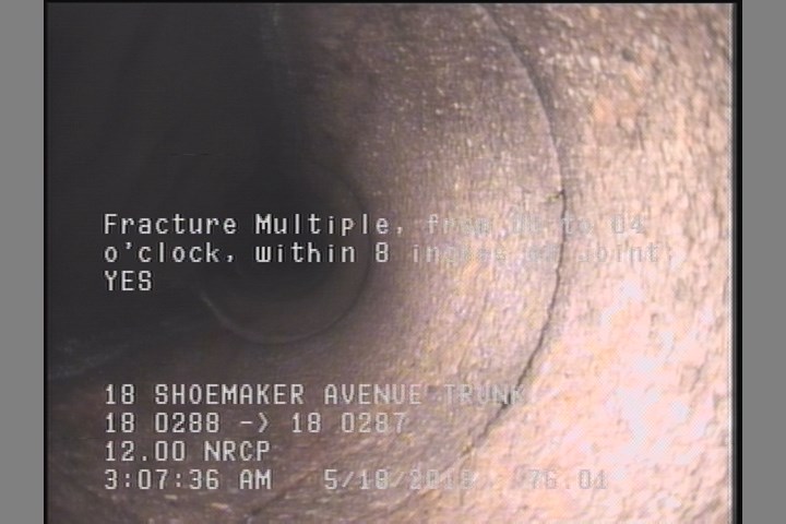 Fracture Multiple, from 08 to 04 o'clock, within 8 inches of joint: YES