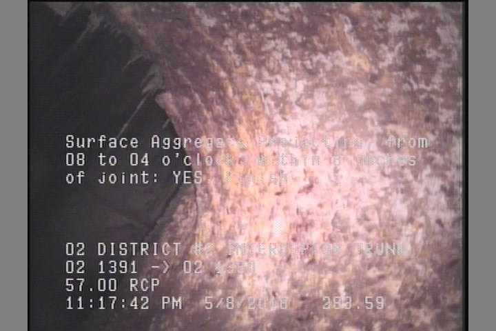 Surface Aggregate Projecting, from 08 to 04 o'clock, within 8 inches of joint: YES, Finish