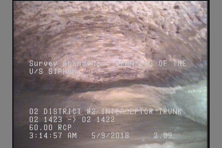 Survey Abandoned - DOWN LEG OF THE U/S SIPHON