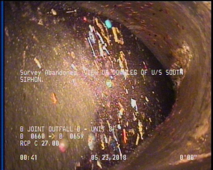 Survey Abandoned - VIEW OF DOWNLEG OF U/S SOUTH SIPHON.