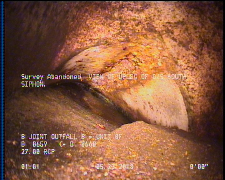 Survey Abandoned - VIEW OF UPLEG OF D/S SOUTH SIPHON.