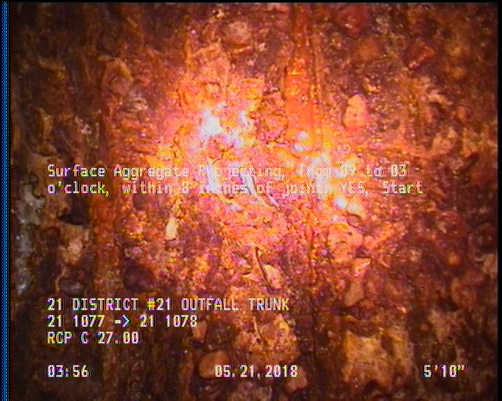 Surface Aggregate Projecting, from 09 to 03 o'clock, within 8 inches of joint: YES, Start