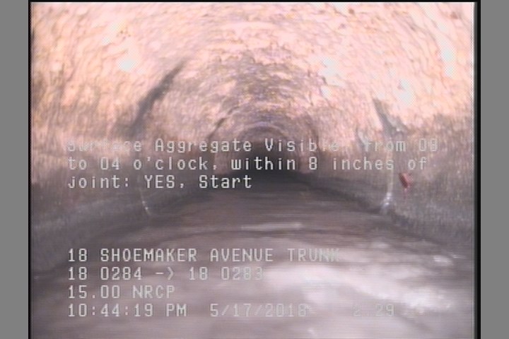 Surface Aggregate Visible, from 08 to 04 o'clock, within 8 inches of joint: YES, Start