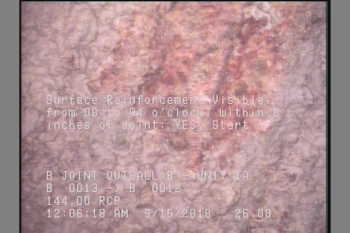 Surface Aggregate Projecting, from 08 to 04 o'clock, within 8 inches of joint: YES, Start