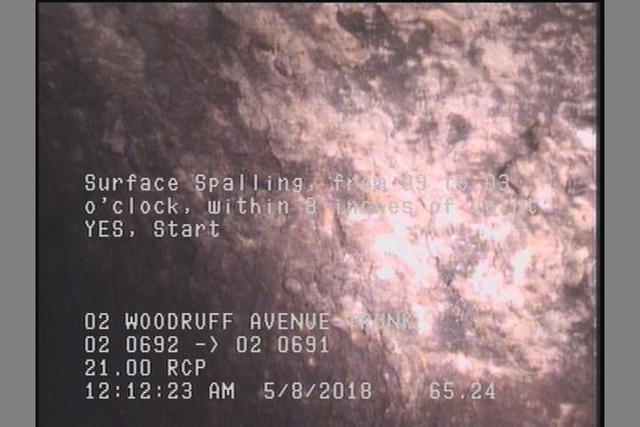 Surface Spalling, from 09 to 03 o'clock, within 8 inches of joint: YES, Start