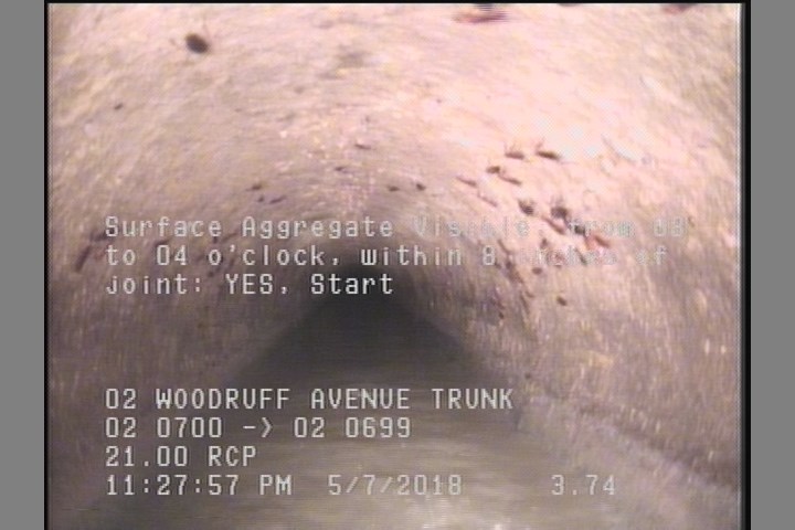 Surface Aggregate Visible, from 08 to 04 o'clock, within 8 inches of joint: YES, Start