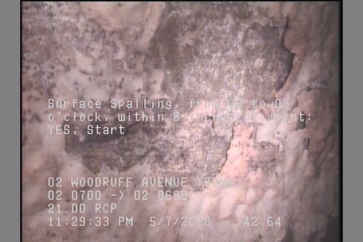 Surface Spalling, from 09 to 03 o'clock, within 8 inches of joint: YES, Start