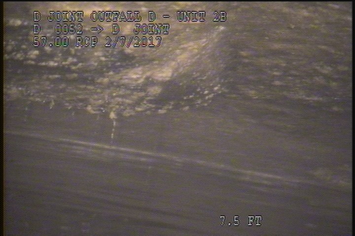 Downstream Manhole, Survey Ends - 12:50AM(ZOOM 5.5' APPEARS AS SIPHON