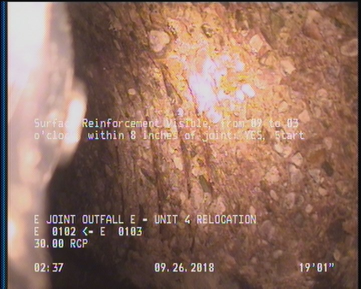 Surface Reinforcement Visible, from 09 to 03 o'clock, within 8 inches of joint: YES, Start