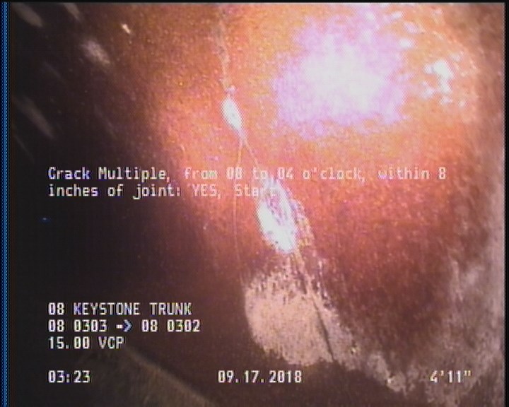 Crack Multiple, from 08 to 04 o'clock, within 8 inches of joint: YES, Start