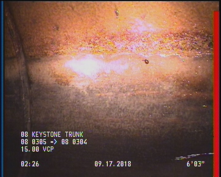 Deposits Attached Grease, 5 %of cross sectional area, from 04 to 08 o'clock, , within 8 inches of joint: YES, Start