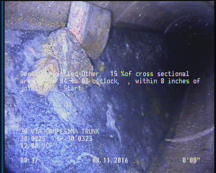 Deposits Settled Other, 15 %of cross sectional area, from 04 to 08 o'clock, , within 8 inches of joint: YES, Start