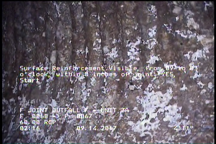 Surface Reinforcement Visible, from 09 to 03 o'clock, within 8 inches of joint: YES, Start
