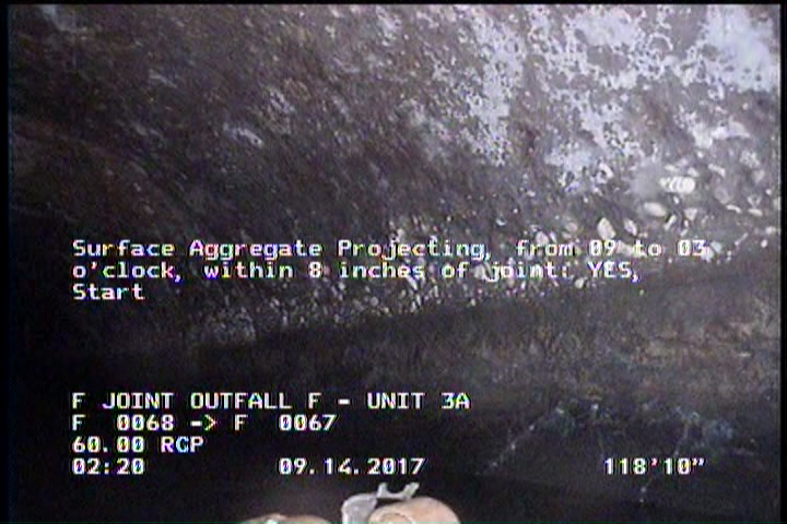 Surface Aggregate Projecting, from 09 to 03 o'clock, within 8 inches of joint: YES, Start