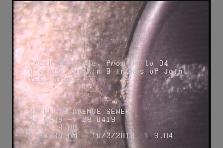 Crack Multiple, from 08 to 04 o'clock, within 8 inches of joint: YES, Start