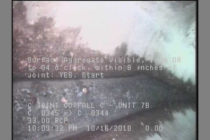 Surface Aggregate Visible, from 08 to 04 o'clock, within 8 inches of joint: YES, Start