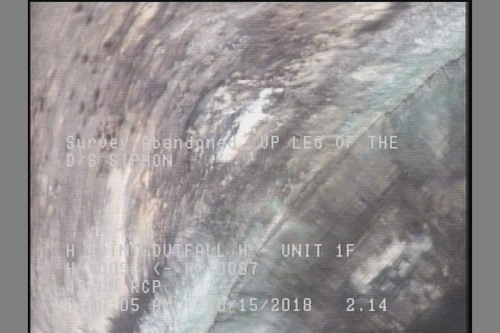 Survey Abandoned - UP LEG OF THE D/S SIPHON