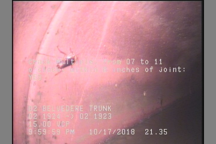 Crack Multiple, from 07 to 11 o'clock, within 8 inches of joint: YES