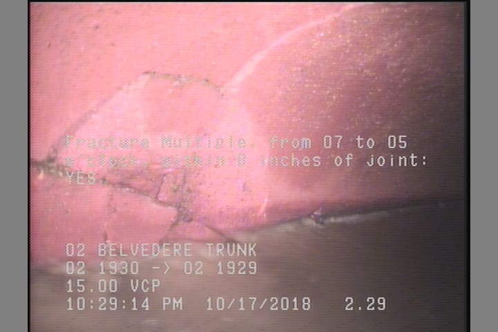 Fracture Multiple, from 07 to 05 o'clock, within 8 inches of joint: YES
