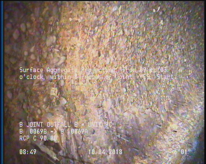 Surface Aggregate Projecting, from 09 to 03 o'clock, within 8 inches of joint: YES, Start