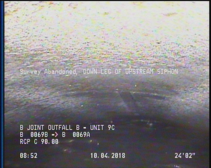 Survey Abandoned - DOWN LEG OF UPSTREAM SIPHON