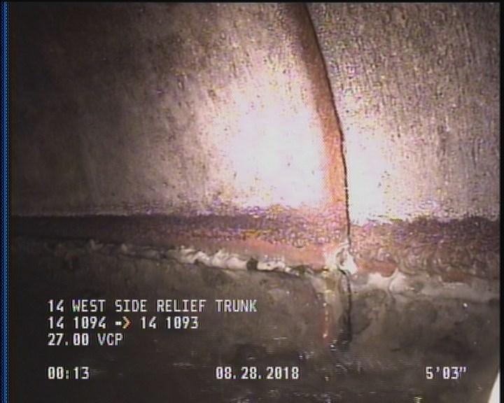 Deposits Attached Grease, 5 %of cross sectional area, from 03 to 09 o'clock, , within 8 inches of joint: YES, Start