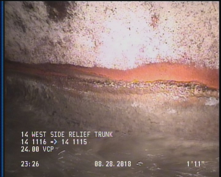 Deposits Attached Grease, 5 %of cross sectional area, from 04 to 08 o'clock, , within 8 inches of joint: YES, Start