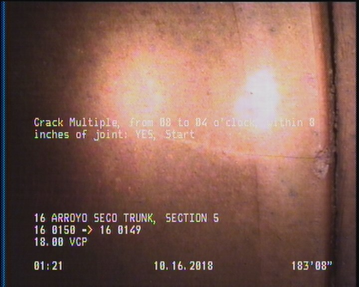 Crack Multiple, from 08 to 04 o'clock, within 8 inches of joint: YES, Start