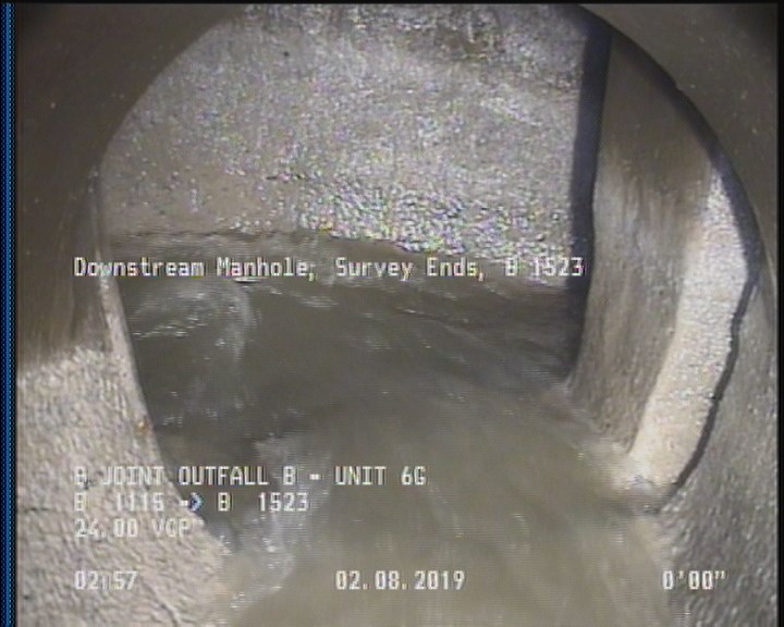 Downstream Manhole, Survey Ends - B 1523