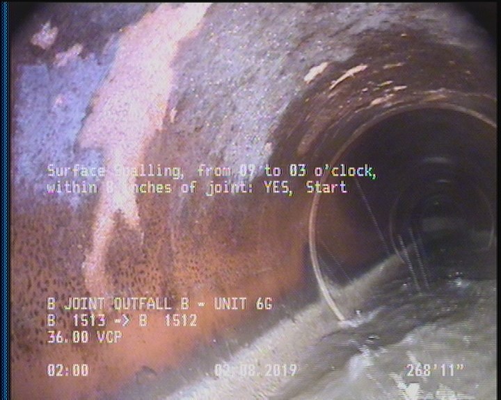 Surface Spalling, from 09 to 03 o'clock, within 8 inches of joint: YES, Start