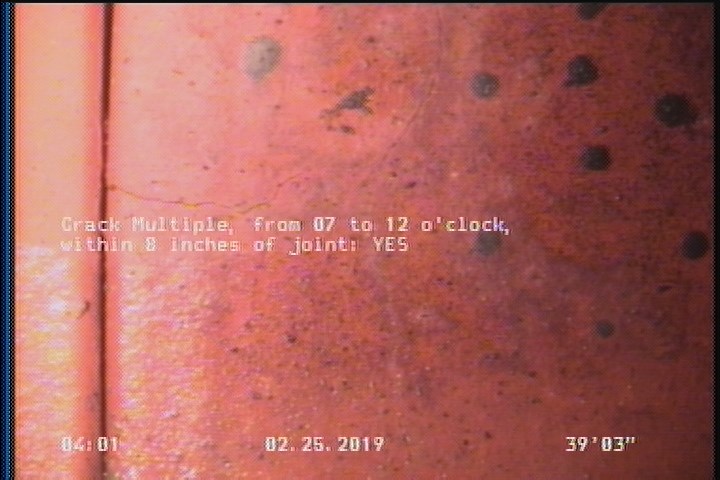 Crack Multiple, from 07 to 12 o'clock, within 8 inches of joint: YES